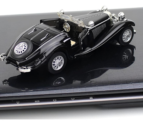 Coche Clásico Antiguo Puxu 1:28 Retroceso Metal Negro