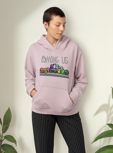 Poleron Unisex Among Us Game Grupo Logo Estampado Algodon