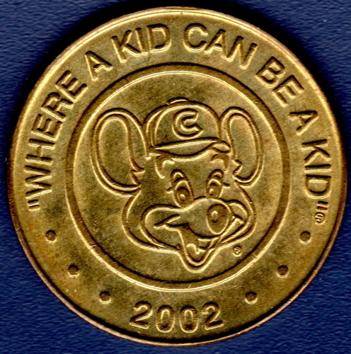 Ficha Token De Chuck E Cheese Ratón 2002 Where A Kid Can Be (Usado)