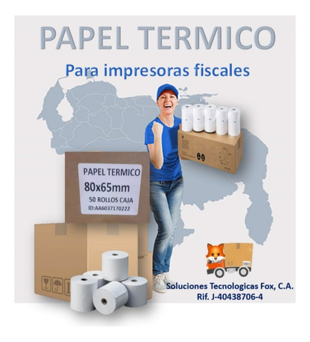 Papel Termico 80 X 65 Para Impresora Fiscal 