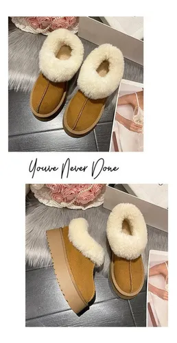 Botas Nieve Cortas Felpa Mujer Zapatos Plataforma Invierno