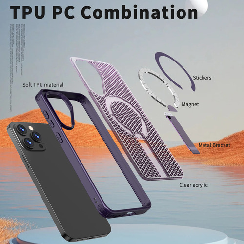 Funda De Teléfono Para Samsung Galaxy S25 Ultra Plus S24fe A16, A55, A56, Malla Magnética, Disipación De Calor, A Prueba De Golpes