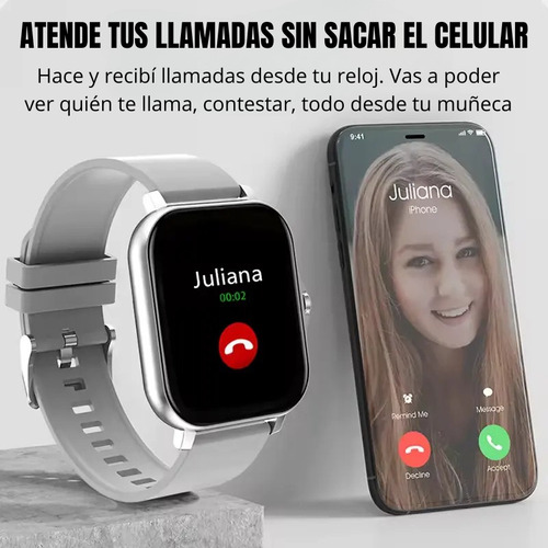 Reloj Inteligente Smartwatch Y13 Con Doble Correa Metalica Y Silicona Plateado