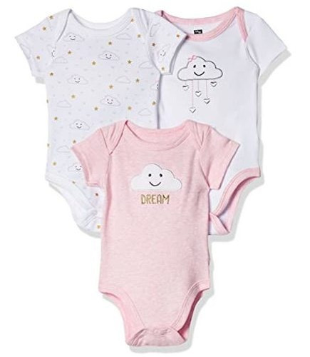 Hudson Baby Unisex Baby Cotton Bodysuits Pink Clouds, 2ky5p