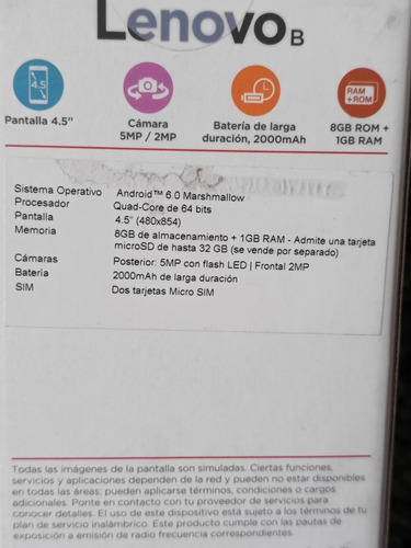 Celular Lenovo B (Usado)