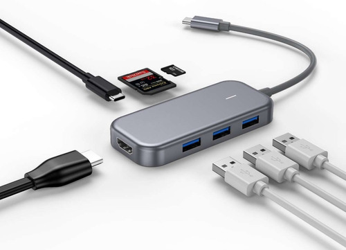 Adaptador Usb Tipo C - Usb, Hdmi, Tarjeta Sd, Micro Sd Tedge