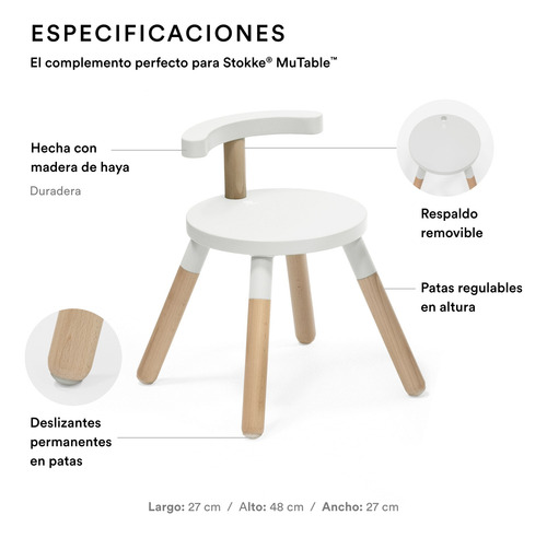 Stokke® Mutable Mesa De Juegos White Y 2 Sillas
