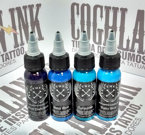 Imagen 8 de 10 de Set Tattoo Extreme 5 Tintas X 1oz = 5 Oz Tatuajes Tatuar