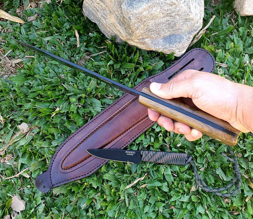 Facão E Faca Sobrevivência Mateiro Bushcraft Rodeio Kit Fr2