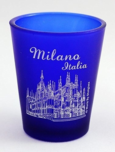 Vaso De Chupito Esmerilado Azul Cobalto De Milán Italia