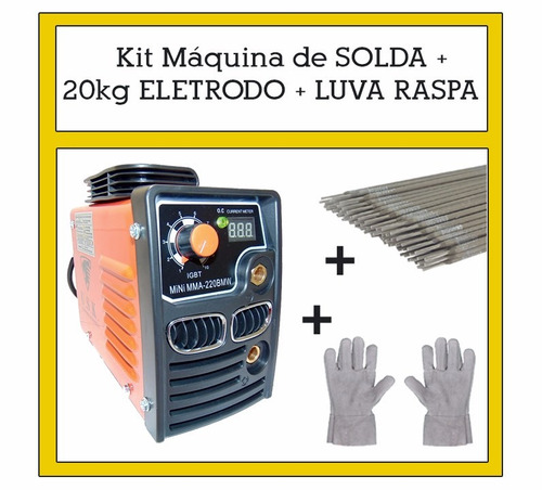 Maquina De Solda + Eletrodo + Luva Raspa