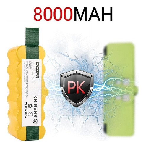 . Bateria Recarregável Ni-mh De 14,4 V 8000mah Para Irobot