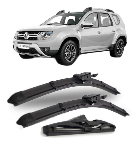 3 Palheta Limpador Parabrisa Diant + Tras Renault Duster