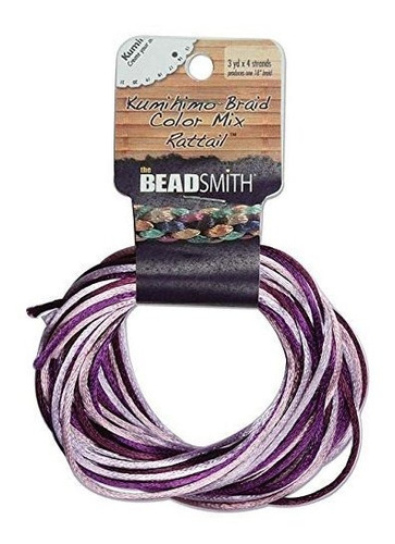 Arte - The Beadsmith Kumihimo Braid Rattail, Color Mix Lilac