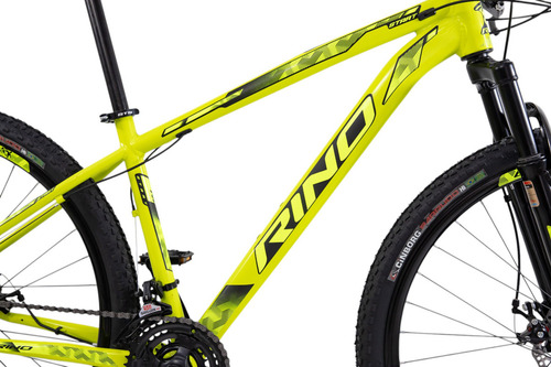 Bicicleta Aro 29 Alumínio 24v Rino Start Mtb Disco Suspensão Cor Amarelo Neon Tamanho Do Quadro 19
