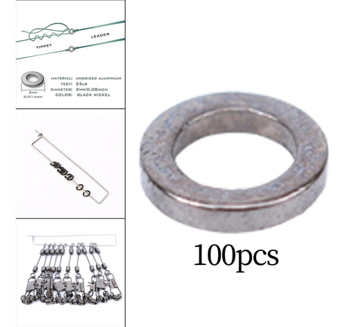 100 Uds. Anillos Sólidos Anillos De Pesca Para Anzuelos De
