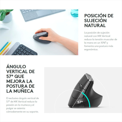 Mouse Ergonómico Avanzado Logitech Mx Vertical, Recargable