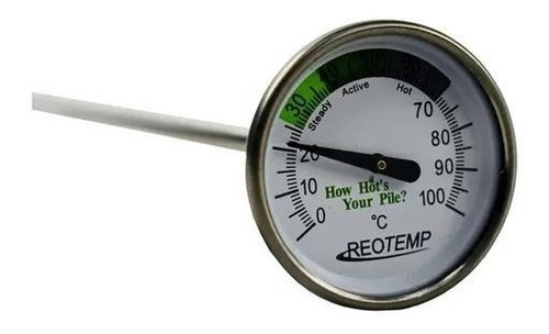 Termómetro De Suelo Y Composta 0-100°c Largo 50cm Reotemp