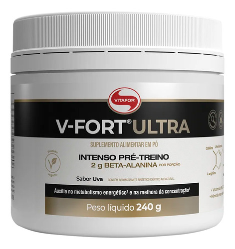 V Fort Ultra Pré Treino Vitafor 240g Uva 2353054