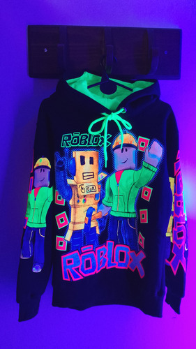Buzo Fluo Roblox Brilla En La Oscuridad Niño Capucha Nene