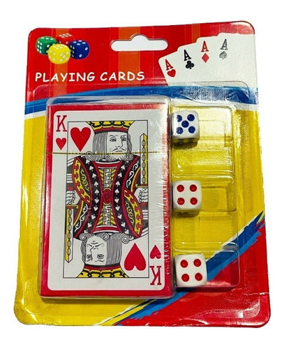 X10 Cartas Cariocas Poker Naipes Ingles + Dados Juego Mesa