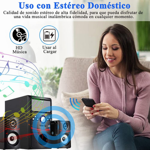 Receptor Bluetooth 5.0 2 En 1 Adaptador Inalámbrico Audio Au