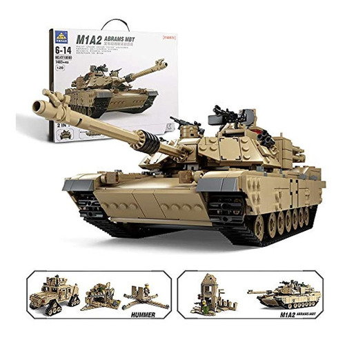 Kit De Modelo De Tanque Abrams Hummer Bricks Toys 2 En 1 M1a
