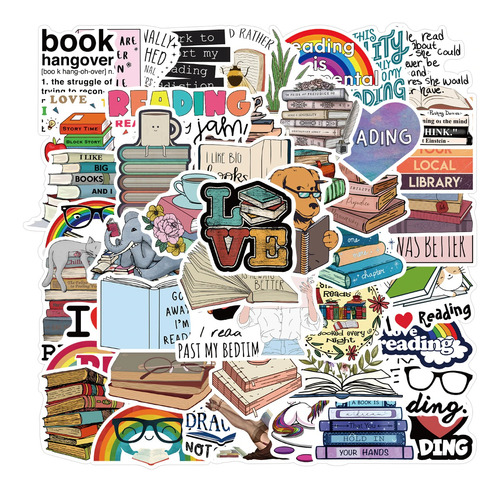 Stickers Calcos Stanley - Libros Lectura 50 Piezas