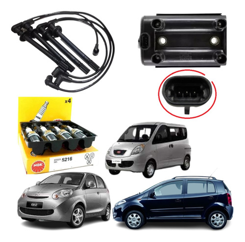 Cabo De Velas Chery: S18  1.3 16v 2010 A 2015 Velas + Bobina