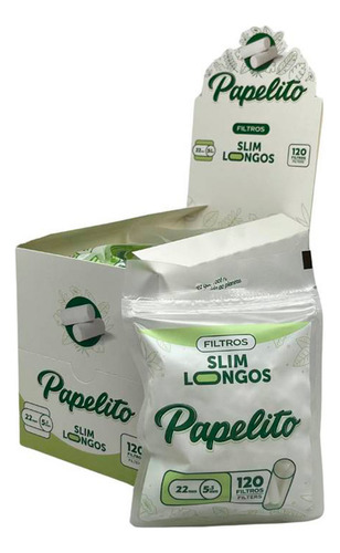 Caixa Filtro Papelito Slim Longo 10 Pacotes C/120 Unidades