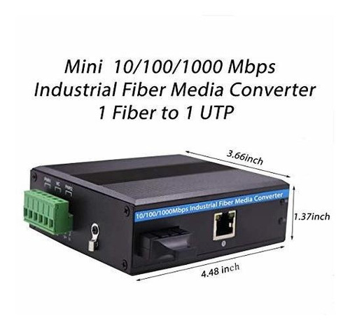 Convertidor Medio Ethernet Endurecido Solo Modo Duplex 9