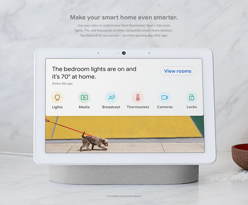 Ecra Inteligente Google Nest Hub Max 10 Com Google Assistant