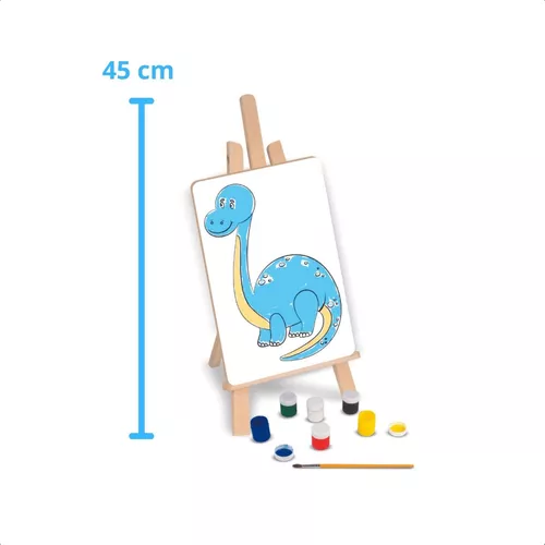 Kit Pintura Dinos Com Cavalete Tintas Jogo Infantil Nig 0440