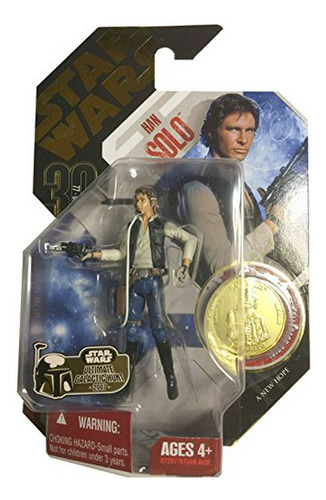 Figura Han Solo Star Wars 30 Aniversario Con Moneda De Oro