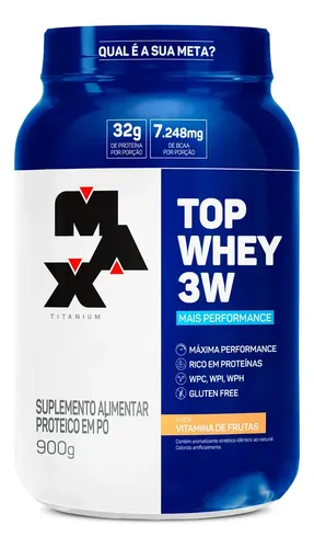 Max Titanium Top Whey 3w 900g Sabor Vitaminas De Frutas