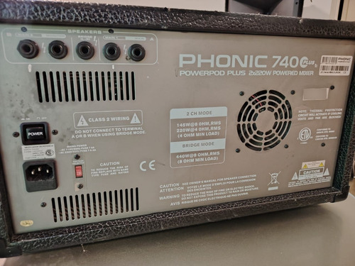 Phonic 740 Plus Mezclador Amplificado 440w 7 Canales Fx (Usado)