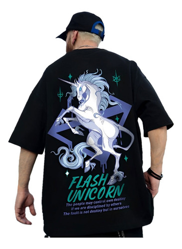 Oversize Unicornio Camiseta De Manga Corta Para Hombres