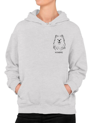 Poleron Estampado Perro Dog Samoyedo Insignia Personalizado  Con El Nombre De Tu Mascota Moda Mujer/niña