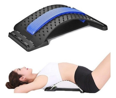 Masajeador Lumbar Estirable Corrector Postura 4 Niveles Color Negro