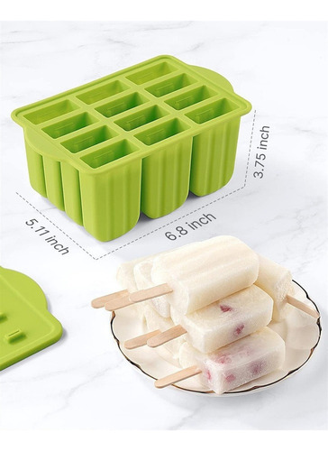 Molde De Silicona Para Paletas De 12 Cavidades