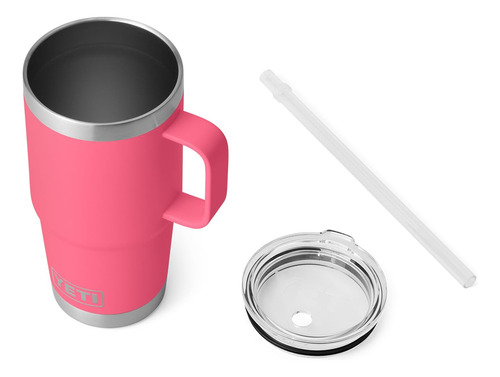 Caneca Yeti Rambler 750 Ml Com Tampa De Palha Isolada A Vácu