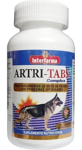 Imagen 1 de 2 de Artri-tabs Suplemento Articular Perro 60 Tabletas Saborizada