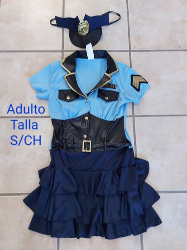 Disfraz Adulto Mujer Dama Policia Talla S/ch