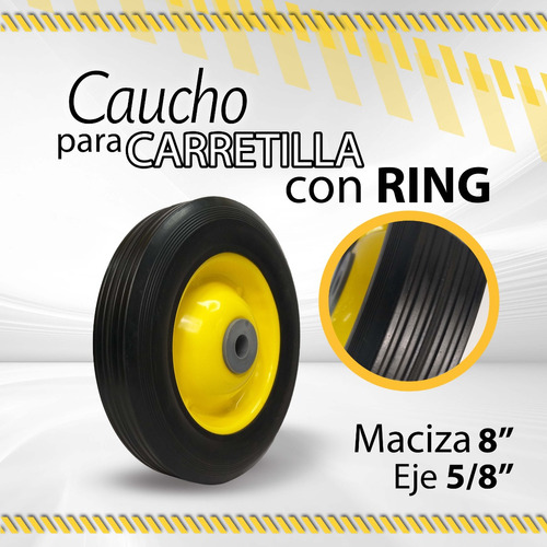 Caucho Con Ring P Carretilla 8  Maciza Importada / 10321
