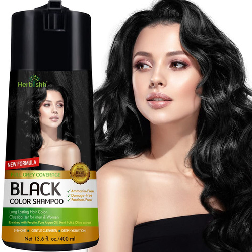Herbishh Hair Color Shampoo Para Cabello Gris - Frmula De Ti
