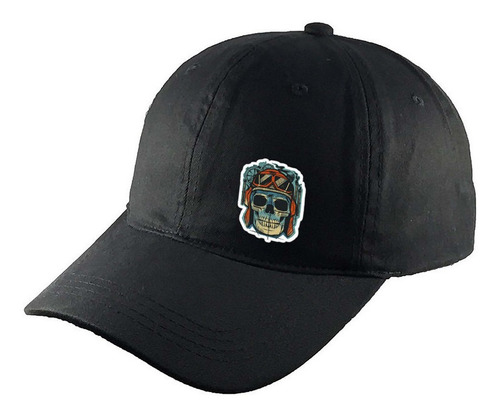 Gorra Clasica Algodón Negra Casco Piloto Carrera Rr52