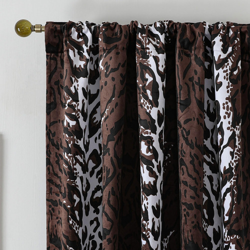 Cortinas Opacas Totales De Terciopelo Con Estampado De Leopa