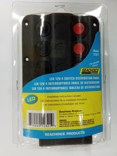 Panel Suiche Para Lancha De 4 Suiches De 12 Volt.