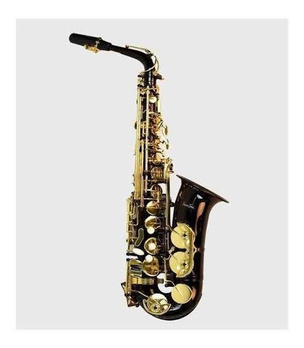 Silvertone Saxofon Alto Eb Negro Llaves Doradas Slsx019