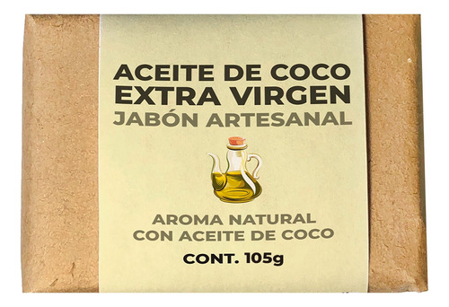 Jabón Artesanal De Aceite Coco Extra Virgen 105g (10 Pzas)
